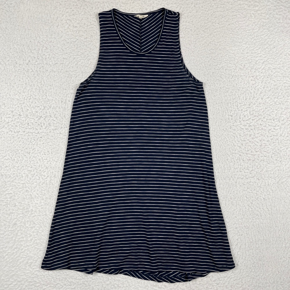 Madewell High Point Tank‎ Dress Womens XL Navy Blue Chevron Sleeveless G6473